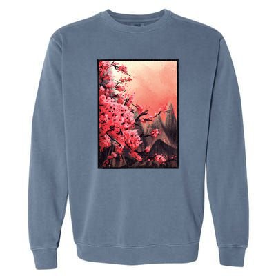 Cherry Blossom Painting Garment-Dyed Sweatshirt