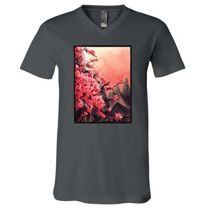 Cherry Blossom Painting V-Neck T-Shirt