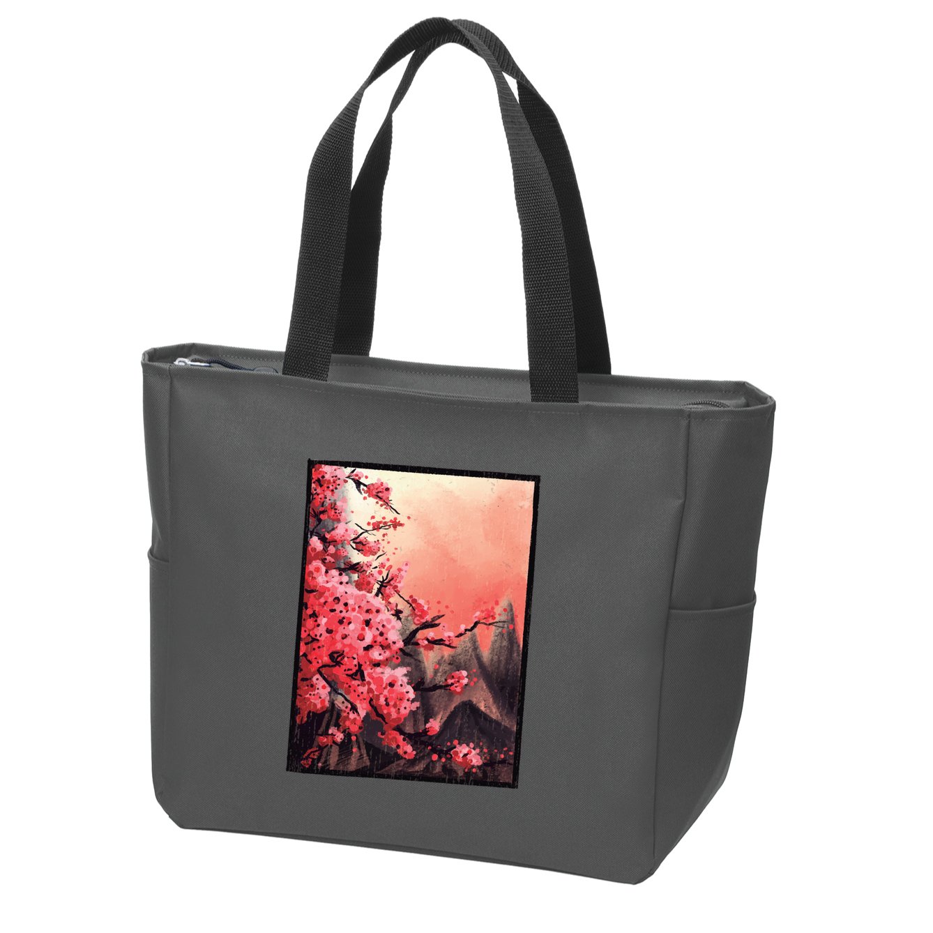 Cherry Blossom Painting Zip Tote Bag