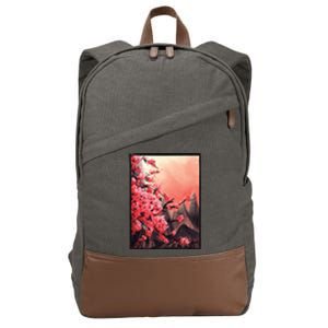 Cherry Blossom Painting Cotton Canvas Backpack