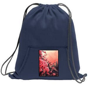 Cherry Blossom Painting Sweatshirt Cinch Pack Bag