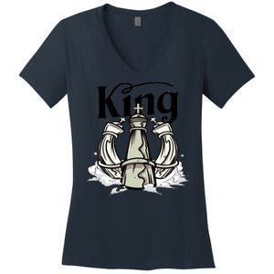 Chess King Women's V-Neck T-Shirt