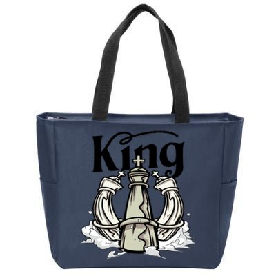 Chess King Zip Tote Bag