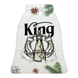 Chess King Ceramic Bell Ornament