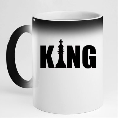 Chess King of the Game Logo 11oz Black Color Changing Mug