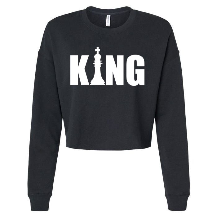 Chess King of the Game Logo Cropped Pullover Crew