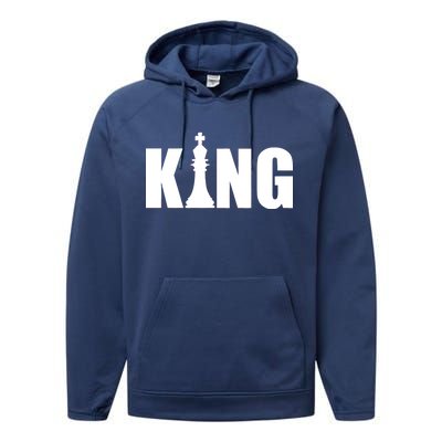 Chess King of the Game Logo Performance Fleece Hoodie