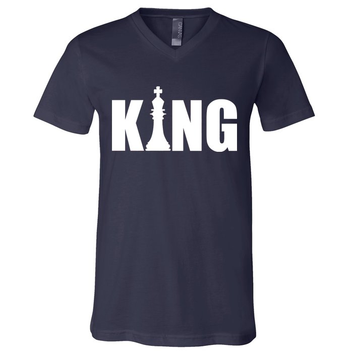 Chess King of the Game Logo V-Neck T-Shirt