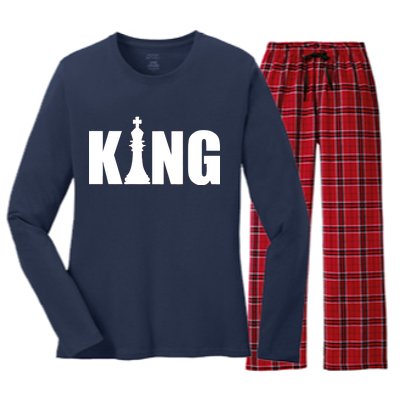 Chess King of the Game Logo Women's Long Sleeve Flannel Pajama Set 