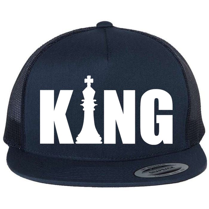 Chess King of the Game Logo Flat Bill Trucker Hat