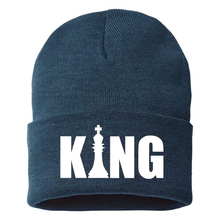 Chess King of the Game Logo Sustainable Knit Beanie