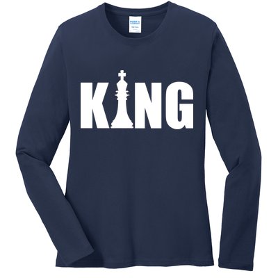 Chess King of the Game Logo Ladies Long Sleeve Shirt