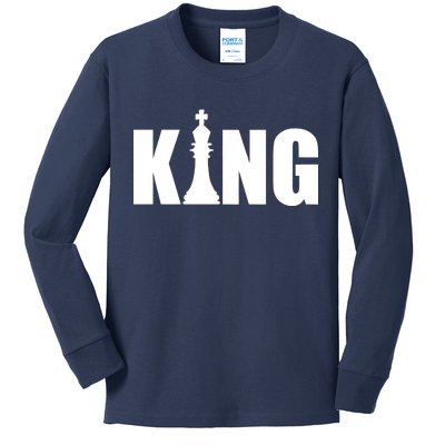 Chess King of the Game Logo Kids Long Sleeve Shirt