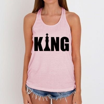 Chess King of the Game Logo Women's Knotted Racerback Tank