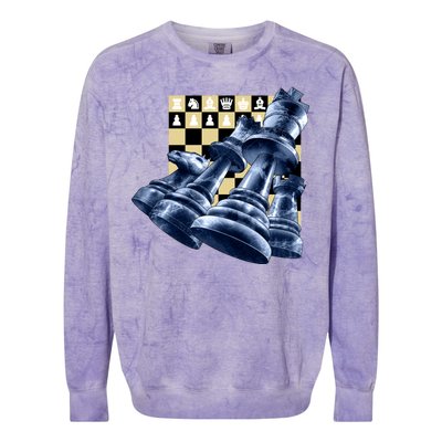 Chess Pieces Colorblast Crewneck Sweatshirt