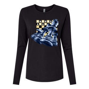 Chess Pieces Womens Cotton Relaxed Long Sleeve T-Shirt