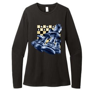 Chess Pieces Womens CVC Long Sleeve Shirt