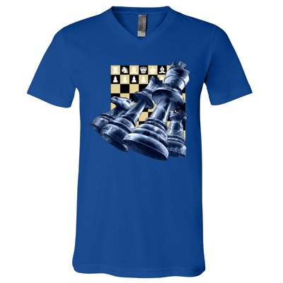 Chess Pieces V-Neck T-Shirt