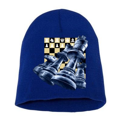 Chess Pieces Short Acrylic Beanie