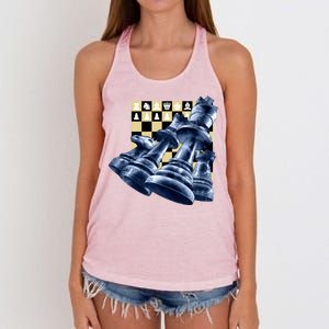 Chess Pieces Women's Knotted Racerback Tank