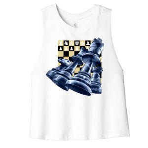 Chess Pieces Women's Racerback Cropped Tank