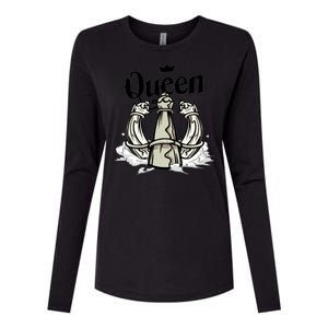 Chess Queen Womens Cotton Relaxed Long Sleeve T-Shirt