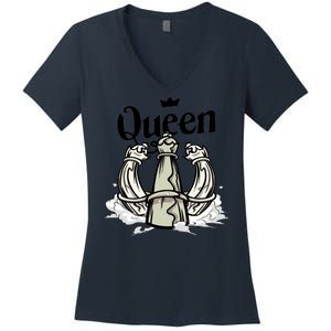 Chess Queen Women's V-Neck T-Shirt