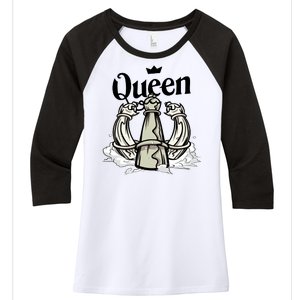 Chess Queen Women's Tri-Blend 3/4-Sleeve Raglan Shirt