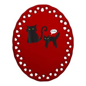 Cat Halloween Funny Mom Or Dad Gift Idea Tee Ceramic Oval Ornament