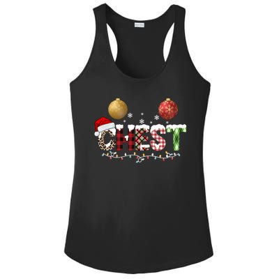 Chest Holiday Festive Christmas Ladies PosiCharge Competitor Racerback Tank