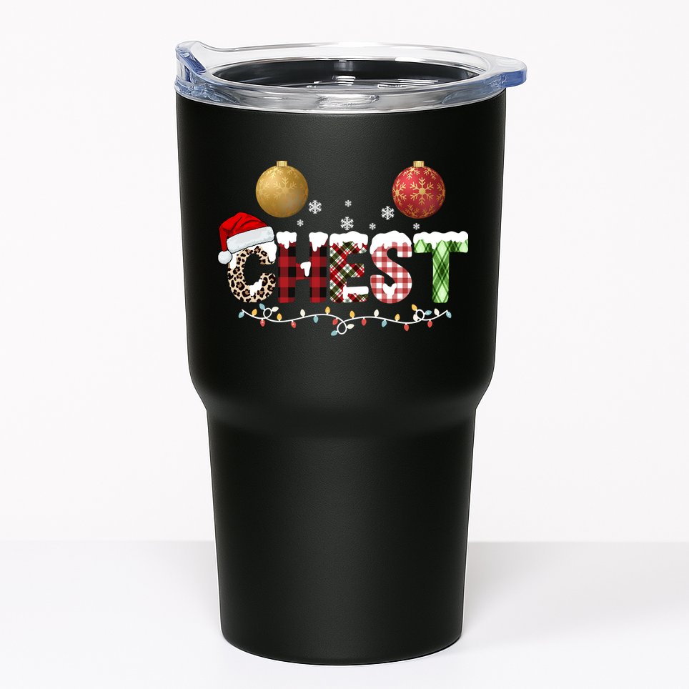 Chest Holiday Festive Christmas Tumbler