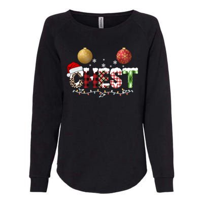 Chest Holiday Festive Christmas Womens California Wash Sweatshirt