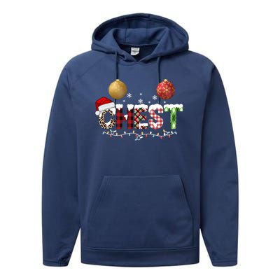 Chest Holiday Festive Christmas Performance Fleece Hoodie