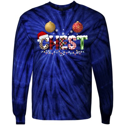 Chest Holiday Festive Christmas Tie-Dye Long Sleeve Shirt