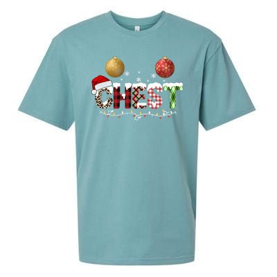 Chest Holiday Festive Christmas Sueded Cloud Jersey T-Shirt