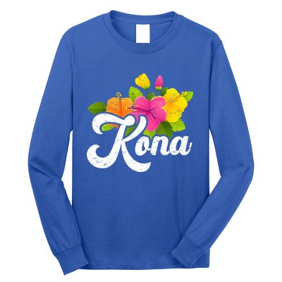 Cute Hibiscus Flower Summer Vacation Hawaii Kona Beach Gift Long Sleeve Shirt