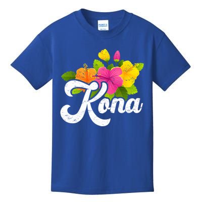 Cute Hibiscus Flower Summer Vacation Hawaii Kona Beach Gift Kids T-Shirt