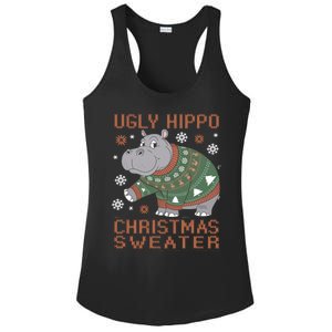 Christmas Hippopotamus Funny Snowflake And Reindeer Design Gift Ladies PosiCharge Competitor Racerback Tank