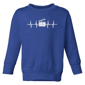 Clapperboard Heartbeat Funny Ekg Filmmaker Film Lover Gift Toddler Sweatshirt