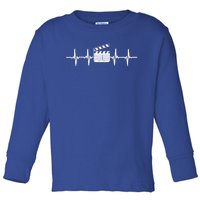 Clapperboard Heartbeat Funny Ekg Filmmaker Film Lover Gift Toddler Long Sleeve Shirt