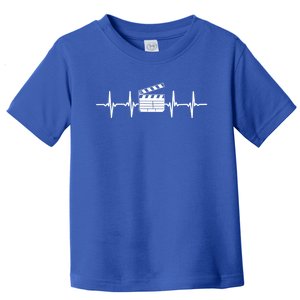 Clapperboard Heartbeat Funny Ekg Filmmaker Film Lover Gift Toddler T-Shirt