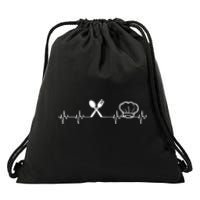 Chef Heartbeat Funny Culinary Chef Gift Cooking Lover TShirt Drawstring Bag