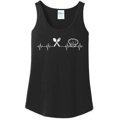 Chef Heartbeat Funny Culinary Chef Gift Cooking Lover TShirt Ladies Essential Tank