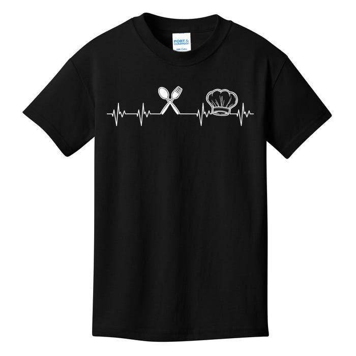 Chef Heartbeat Funny Culinary Chef Gift Cooking Lover TShirt Kids T-Shirt