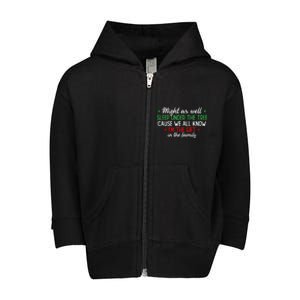 Christmas Humor Favorite Person Funny Christmas Toddler Zip Fleece Hoodie