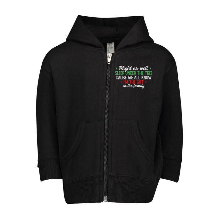 Christmas Humor Favorite Person Funny Christmas Toddler Zip Fleece Hoodie