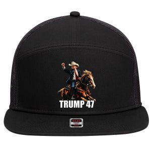 Cow Hat For Trump 2024 Horses Cow Women Trump 4 47 7 Panel Mesh Trucker Snapback Hat