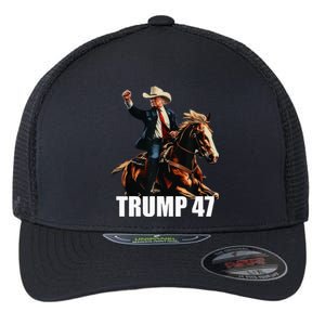 Cow Hat For Trump 2024 Horses Cow Women Trump 4 47 Flexfit Unipanel Trucker Cap