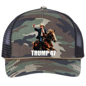 Cow Hat For Trump 2024 Horses Cow Women Trump 4 47 Retro Rope Trucker Hat Cap