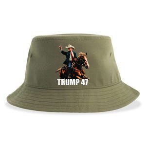 Cow Hat For Trump 2024 Horses Cow Women Trump 4 47 Sustainable Bucket Hat